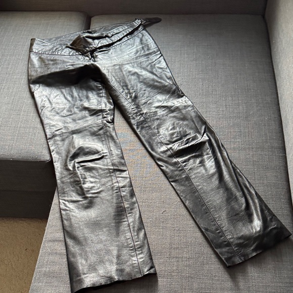 Theory Metallic Black Flare Jeans